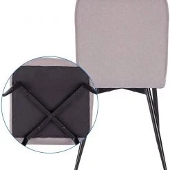 EUGAD Esszimmerstuhl (2 Stück), Küchenstuhl Polsterstuhl, mit Rückenlehne, Metallbeine, Sitzfläche aus Leinen, Dunkelgrau Dunkelgrau | Dunkelgrau, Hellgrau | Hellgrau -TischStuhl Verkäufe 646560f6 ab56 4146 84d9 5767fd3de275