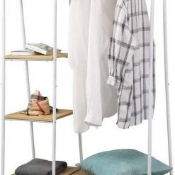 EUGAD Garderobenständer, Kleiderständer,mit Regal, Metall, Holz,im Flur, Wohnzimmer, Dunkelbraun-Schwarz Eiche-Weiß, Sand-Weiß -TischStuhl Verkäufe 6533e18e 9bb9 5c53 bbfd 913bc67e1e4d