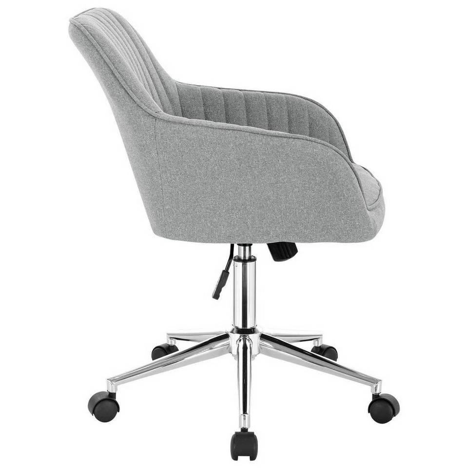 EUGAD Schreibtischstuhl, Bürostuhl Bürohocker Rollhocker aus Leinen Hellgrau Duneklgrau 4 EUGAD Schreibtischstuhl, Bürostuhl Bürohocker Rollhocker aus Leinen Hellgrau Duneklgrau – Bild 4