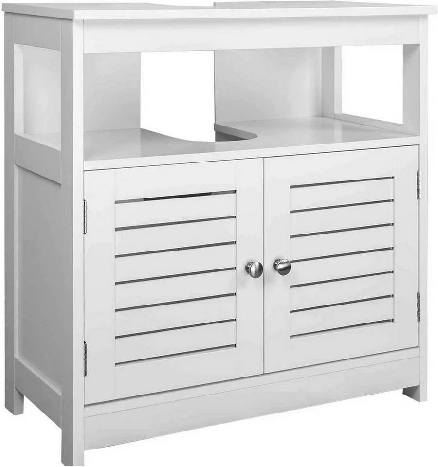 EUGAD Waschbeckenunterschrank Badezimmerschrank Unterschrank Waschtisch Badschrank mit 2 Türen mit Ablage 60x30x60 cm Weiß 1 EUGAD Waschbeckenunterschrank Badezimmerschrank Unterschrank Waschtisch Badschrank mit 2 Türen mit Ablage 60x30x60 cm Weiß