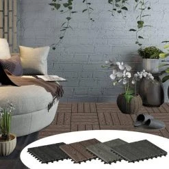 EUGAD WPC-Fliesen, WPC Fliesen Klickfliesen in Holzoptik 22 Stücke für 2m² Hellgrau Anthrazit, Braun, Coffee -TischStuhl Verkäufe 66aad6fb 7a89 5b1e b82d be4a4f8feb65