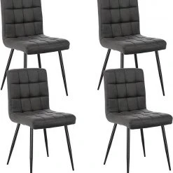 EUGAD Esszimmerstuhl (4 Stück), Polsterstuhl Wohnzimmerstuhl Samtstuhl Sessel mit Rückenlehne, Metallbeine, Sitzfläche aus Samt, Blau Creme, Dunkelgrau, Hellgrau, Rosa -TischStuhl Verkäufe 67118773 5d9c 4278 8192 437c444f0240