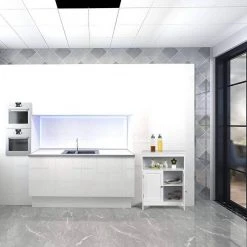 EUGAD Badkommode, Badschrank Beistellschrank, mit Doppeltür, 3 Fächern, MDF, Weiß -TischStuhl Verkäufe 680493d4 7c04 5e25 b76c 7e25c7e0a7ae