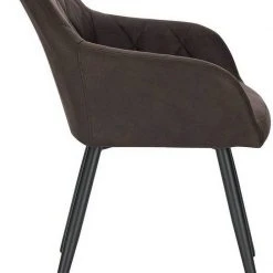 EUGAD Esszimmerstuhl (1 Stück), Wohnzimmerstuhl aus Stoff, Polsterstuhl mit Armlehnen und Rückenlehne, Gestell aus Metall Anthrazit, Braun, Grau -TischStuhl Verkäufe 686187d4 5915 5ef5 bbea c84885ec8337