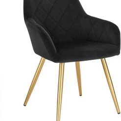 EUGAD Esszimmerstuhl (1 Stück), Wohnzimmerstuhl aus Samt Polsterstuhl mit Armlehnen und Rückenlehne, Gestell aus Metall mit goldenen Beine Dunkelgrau Schwarz 18 EUGAD Esszimmerstuhl (1 Stück), Wohnzimmerstuhl aus Samt Polsterstuhl mit Armlehnen und Rückenlehne, Gestell aus Metall mit goldenen Beine Dunkelgrau Schwarz -TischStuhl Verkäufe 68d93090 b432 4249 b3e3 af741c1048ff