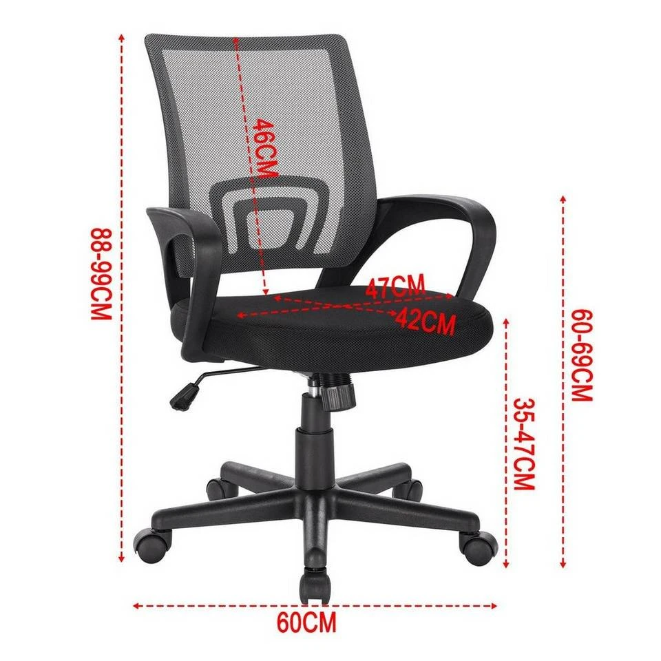 EUGAD Chefsessel (1 Stück), Bürostuhl mit Netz-Design-Sitzkissen Wippfunktion, Mesh, Schwarz Grau 9 EUGAD Chefsessel (1 Stück), Bürostuhl mit Netz-Design-Sitzkissen Wippfunktion, Mesh, Schwarz Grau – Bild 9