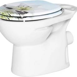 EUGAD WC-Sitz (1-St), Toilettensitz, WC Sitz mit Absenkautomatik, MDF, Holz, Softclose Scharnier Gr&uuml;ne Bl&auml;tter, Holzfarbe, Lilie, Seestern, Seestern Am Strand, Seestern Sonnenuntergang, Stone, &lrm;Lila Blume und Stones -TischStuhl Verkäufe 6a440b4d b87a 494f b346 65df561574c7