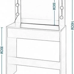 EUGAD Schminktisch, Frisiertisch 10 LED-Lampen mit Schubladen 80x40cm Schwarz Weiß 16 EUGAD Schminktisch, Frisiertisch 10 LED-Lampen mit Schubladen 80x40cm Schwarz Weiß -TischStuhl Verkäufe 6a62aced 0ccc 572d bc61 c41856b66825