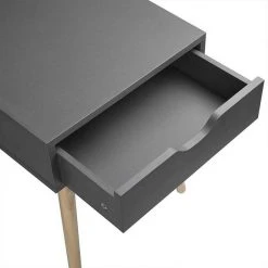 EUGAD Nachttisch, Beistelltisch mit Schublade Nachtkommode, Holzbeine MDF, Grau Wei&szlig; -TischStuhl Verkäufe 6afc54bb 0768 5147 9e56 65282dd7610d