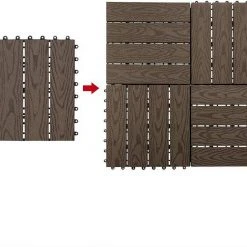 EUGAD WPC-Fliesen, WPC Fliesen Klickfliesen in Holzoptik 11 Stücke für 1m² Grau Anthrazit, Braun, Coffee, Hellgrau -TischStuhl Verkäufe 6c1f7662 b9f9 5c3e b6d2 22f193948780