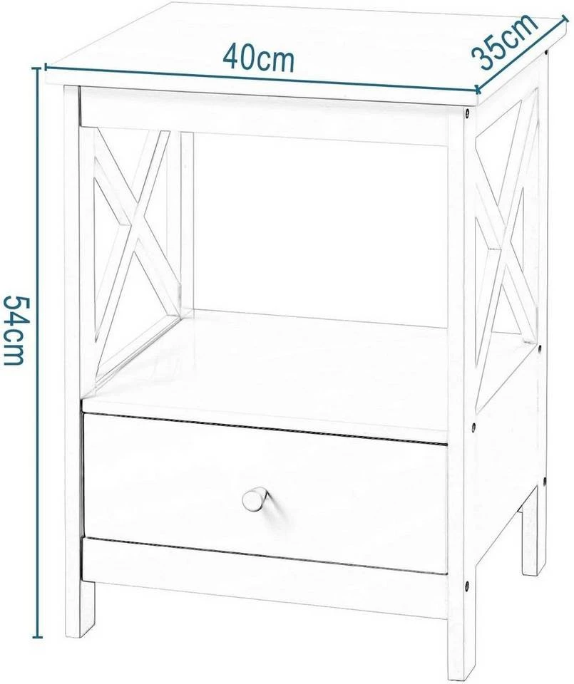EUGAD Nachttisch, 2er-Set Beistelltisch Nachtschrank Nachtkommode Sofatisch aus MDF mit Schublade und Ablage für Schlafzimmer oder Wohnzimmer Weiß 3 EUGAD Nachttisch, 2er-Set Beistelltisch Nachtschrank Nachtkommode Sofatisch aus MDF mit Schublade und Ablage für Schlafzimmer oder Wohnzimmer Weiß – Bild 3