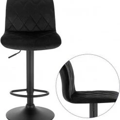 EUGAD Barhocker, 2er-Set Barstühle, Bezug in Samt Schwarz -TischStuhl Verkäufe 6d6049c6 3a74 54d8 9b97 dd10c967f52d