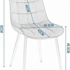 EUGAD Esszimmerstuhl, 4er-Set Küchenstühle Wohnzimmerstuhl mit Rückenlehne, Samt Sitzfläche, Gold Beine Grau Dunkelgr&uuml;n, Rosa, Schwarz -TischStuhl Verkäufe 6d61d854 2e95 5fb3 a9df dd2f3d16e5fe