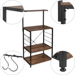 EUGAD Küchenregal, Standregal Bäckerregal mit 4 S-Haken, Industrie-Design, Vintage -TischStuhl Verkäufe 6d772185 ad9a 5fb5 a869 1cba577d211c