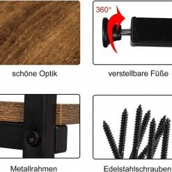 EUGAD Schreibtisch, Computertisch Büromöbel Couchtisch mit Ablage Holz Stahl Schwarz+Beigebraun Industrie-design -TischStuhl Verkäufe 6dca7357 60a1 5f60 b3b8 1e2920e779a4