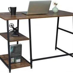 EUGAD Schreibtisch (1-St), Computertisch Bürotisch mit Ablage, 120x60x76cm, Holz Vintage -TischStuhl Verkäufe 6e7a4d21 d952 5923 990e 8e5a2426d5e9