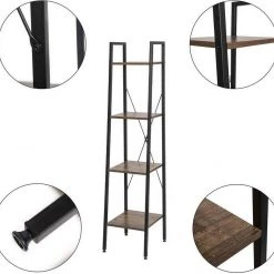 EUGAD Bücherregal, Standregal Badregal Bücherregal Küchenregal Schuhregal aus Holz und Stahl, mit 4 Ablagen, 34 x 35 x 148 cm Golden-Wei&szlig;er Marmor, Schwarz Marmor, Vintage -TischStuhl Verkäufe 6ed5eea8 0b33 5fdf 82f6 91b53addd664