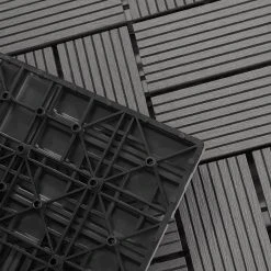 EUGAD WPC-Fliesen, 11 Stück WPC Terrassenfliesen Klickfliesen 30x30cm Hellgrau Anthrazit, Coffee, Dunkelgrau -TischStuhl Verkäufe 6ee960a1 4261 56bb b426 1574dd272c77