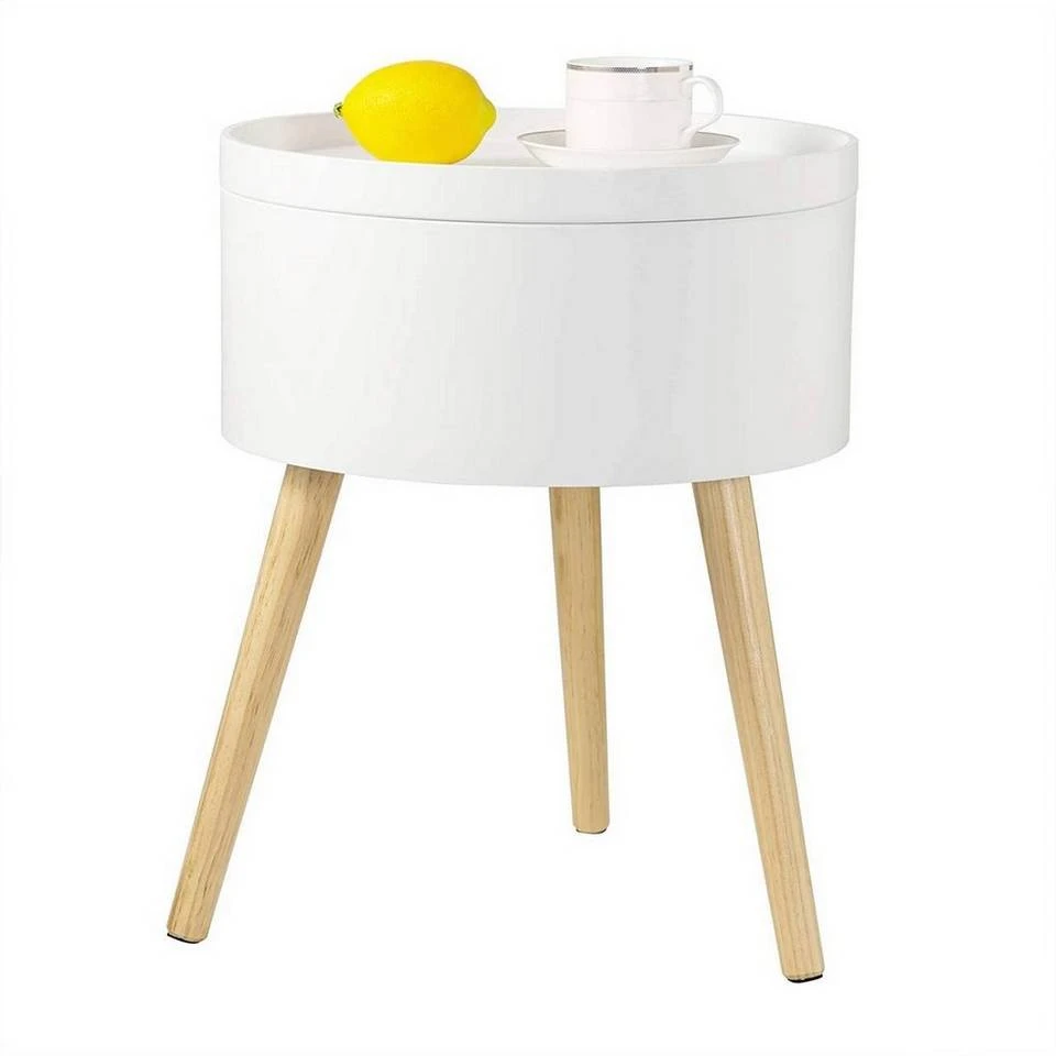 EUGAD Nachttisch, 2er-Set Beistelltisch mit Stauraum Nachtkommode Nachtschrank Holzbeine MDF 38x38x48,5cm Weiß 4 EUGAD Nachttisch, 2er-Set Beistelltisch mit Stauraum Nachtkommode Nachtschrank Holzbeine MDF 38x38x48,5cm Weiß – Bild 4