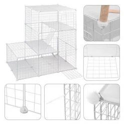 EUGAD Freigehege, Freigehege Kaninchen mit Stauraum Hasen Meerschweinchen Welpenauslauf Laufgitter mit Tür&Treppe DIY Schwarz 48 Platten (35x35cm/Platte) 110x 75 x 110 cm -TischStuhl Verkäufe 701afbc8 49ae 509a b687 73891b1cca32