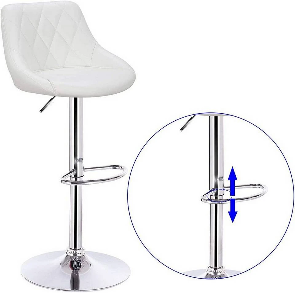 EUGAD Barhocker, 2er-Set Barstühle, höhenverstellbar, 360°drehbar Weiß Bordeaux, Cremeweiß, Grau, Khaki, Rot, Schwarz, Weiß 6 EUGAD Barhocker, 2er-Set Barstühle, höhenverstellbar, 360°drehbar Weiß Bordeaux, Cremeweiß, Grau, Khaki, Rot, Schwarz, Weiß – Bild 6