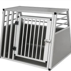 EUGAD Tiertransportbox, Hundetransportbox Alu Hundebox Reisebox Autobox für große Hunde Husky Samojede Weimaraner Border Collie Chow-Chow Shetland Sheepdog 80 x 65 x 65 cm XL Silber -TischStuhl Verkäufe 71a85555 f862 5f3f b3a7 a690c138d333