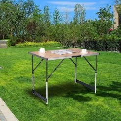 EUGAD Campingtisch, Campingtisch Alu Klapptisch, Tischplatte aus MDF, Schwarz Eiche, Grau -TischStuhl Verkäufe 71c5fdbe 20be 579e b418 ce5d18853199