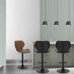 EUGAD Barhocker (2 St), 2er-Set höhenverstellbar und drenbar mit Rückenlehne aus Kunstleder Stahl Grau Anthrazit, Braun, Dunkelbraun -TischStuhl Verkäufe 737c8c4f b949 50ec ab54 a7e6d0f4a20b