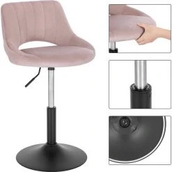 EUGAD Barhocker (4 St), Barstuhl Barsessel Sessel Loungesessel höhenverstellbar Clubsessel Cocktailsessel Drehsessel Samt Sitzhöhe 40–55 cm Schwarz Dunkelgrau, Rosa 39 EUGAD Barhocker (4 St), Barstuhl Barsessel Sessel Loungesessel höhenverstellbar Clubsessel Cocktailsessel Drehsessel Samt Sitzhöhe 40–55 cm Schwarz Dunkelgrau, Rosa -TischStuhl Verkäufe 740292f9 7d49 4e00 b10a 072febd32906