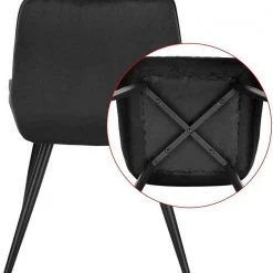 EUGAD Esszimmerstuhl (2 Stück), Polsterstuhl Küchenstuhl Wohnzimmerstuhl mit Rückenlehne, Sitzfläche aus Samt, Retrostuhl mit Metallbeine für Esszimmer Wohnzimmer, Schwarz Dunkelgrau, Dunkelgr&uuml;n -TischStuhl Verkäufe 74bf3b4c ed4a 52df b89f c44da91a30f1