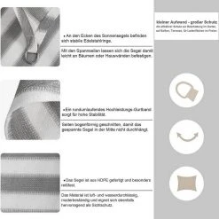 EUGAD Sonnensegel »0192ZYF«, Sonnenschutz HDPE Wasserdurchlässig UV-Schutz -TischStuhl Verkäufe 754129eb dcc0 52e5 a813 c5e672935cc5