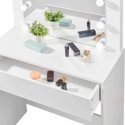 EUGAD Schminktisch, Frisiertisch 10 LED-Lampen mit Schubladen 80x40cm Schwarz Weiß 25 EUGAD Schminktisch, Frisiertisch 10 LED-Lampen mit Schubladen 80x40cm Schwarz Weiß -TischStuhl Verkäufe 75554d27 0efd 56ad bc07 0cb419c5190e