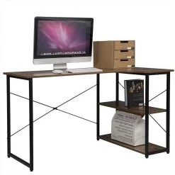 EUGAD Schreibtisch, mit Bücherregal 120x74x71,5 cm Schwarz Marmor Holz Vintage -TischStuhl Verkäufe 7591fd65 4470 56b5 b598 af43b9bb1021