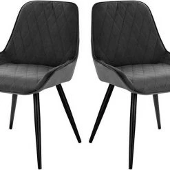 EUGAD Esszimmerstuhl (2 Stück), Polsterstuhl Küchenstuhl Wohnzimmerstuhl mit Rückenlehne, Sitzfläche aus Samt, Retrostuhl mit Metallbeine für Esszimmer Wohnzimmer, Schwarz Dunkelgrau, Dunkelgr&uuml;n -TischStuhl Verkäufe 76a56da2 d512 5c39 9827 1b57b3507b20