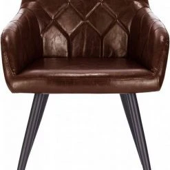 EUGAD Esszimmerstuhl, 4er-Set Esszimmerstuhl aus Kunstleder Metallbeine Dunkelbraun Schwarz -TischStuhl Verkäufe 76d82e78 ae0a 58ab a4a0 8c7c02760b76