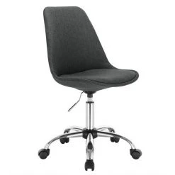 EUGAD Schreibtischstuhl, Arbeitshocker, Stoffbezug, 360° drehbar, Dunkelgrau Duneklgrau, Hellgrau