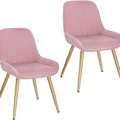 EUGAD Esszimmerstuhl (2 Stück), Küchenstuhl Wohnzimmerstuhl Sitzfläche aus Samt mit Metallbeine,Stuhl für Esszimmer Wohnzimmer Küche, Hellgrau Bordeaux, Dunkelgrau, Dunkelgr&uuml;n, Rosa -TischStuhl Verkäufe 7796c3f1 9636 432d 8a63 1cc686fcc682