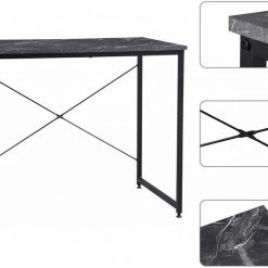 EUGAD Schreibtisch, Computertisch Esstisch Holz Stahl 80x60x70 cm Holz Vintage+schwarz Hell Eiche+schwarz, Hell Eiche+wei&szlig;, Marmor+schwarz -TischStuhl Verkäufe 77a9ef9b 1279 5dda bb35 754db9773348