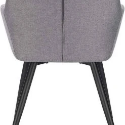 EUGAD Esszimmerstuhl (1 Stück), Wohnzimmerstuhl aus Leinen Polsterstuhl mit Armlehnen und Rückenlehne schwarze Gestell aus Metall Hellgrau Dunkelgrau -TischStuhl Verkäufe 77e7ef74 bf03 43c1 9cba 1e2c0b53454d