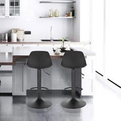 EUGAD Barhocker (Set, 2 St), 2er-Set mit Rückenlehne, Barstühle Höhenverstellbar und 360° Drehbar, Zeitgenössisch für Esszimmer, Bar Grau Schwarz -TischStuhl Verkäufe 78edd2ec f049 57f1 9654 ee5d9f71e54f
