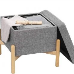 EUGAD Sitzhocker, Polsterhocker Sitztruhe bis 150kg belastbar, mit Stauraum, Deckel Abnehmbar Holzbeine Dunkelgrau Hellgrau -TischStuhl Verkäufe 79bb7363 0bab 5ba9 923f 4473ece27a02