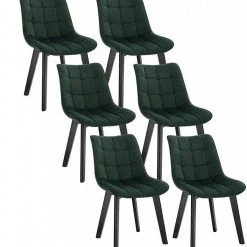 EUGAD Esszimmerstuhl (6 Stück), Wohnzimmerstuhl mit Rückenlehne, Polsterstuhl Küchenstuhl Weich Samt und Holz für ESS- und Wohnzimmer Schwarz Dunkelgrau, Dunkelgr&uuml;n, Rosa -TischStuhl Verkäufe 7a5e3bf2 7834 540a 9677 6b763fa15432