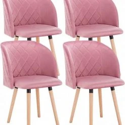 EUGAD Esszimmerstuhl (4 Stück), 4er-Set Esszimmerstuhl Küchenstuhl Samt Massivholz Cremeweiß Cremewei&szlig;, Rosa -TischStuhl Verkäufe 7a77b55f 9b27 595f b9fc 67c8c4f5f092