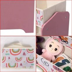 EUGAD Bücherregal, Kinder Aufbewahrungsregal Spielzeugregal Bücherregal Spielzeugkiste Kinderkommode Kindermöbel 3 Schichten mit 6 Kisten aus MDF Rosa -TischStuhl Verkäufe 7a7add21 188f 5911 ae48 e3d1e0d45ef8