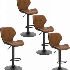 EUGAD Barhocker, 4er-Set mit Rückenlehne aus Kunstleder Metall Braun Anthrazit, Dunkelbraun, Grau -TischStuhl Verkäufe 7b893b5b 226b 5cfd ae47 c7efec6bf5b1