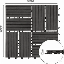 EUGAD WPC-Fliesen, 22 Stück WPC Terrassenfliesen Klickfliesen 30x30cm Coffee Anthrazit, Dunkelgrau, Hellgrau -TischStuhl Verkäufe 7ce18fe2 b3e7 50ae 8816 69cf681b21a7