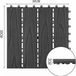 EUGAD WPC-Fliesen, 22 Stück WPC Terrassenfliesen 30x30cm Holzstruktur Coffee Anthrazit, Dunkelgrau, Hellgrau -TischStuhl Verkäufe 7d9684ec 8aa1 5d65 9bab 4a02d170faf3