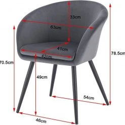 EUGAD Esszimmerstuhl, 2er-Set mit Armlehne, Retro Design, Samt, Metall Schwarz Dunkelgrau, Hellgrau -TischStuhl Verkäufe 7dd352e6 ffb1 5bfb 9376 2747fb571e7b