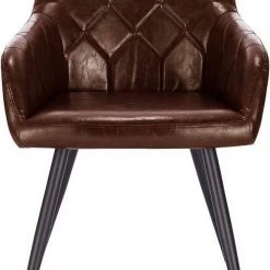 EUGAD Esszimmerstuhl, aus Kunstleder mit Armlehnen und Rückenlehne Gestell aus Metall Schwarz Braun, Dunkelbraun, Dunkelgrau -TischStuhl Verkäufe 7fb38698 f905 5498 8dbb 72d26281a8fa