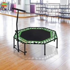 EUGAD Fitnesstrampolin, Fitness Trampolin Indoor Faltbar Ø 126cm mit höhenverstellbarem Haltegriff, leise Gummiseilfederung, belastbar bis 120 kg Gr&uuml;n, Schwarz -TischStuhl Verkäufe 80499bca 1ba0 40d1 8219 ad3e3e8f3119